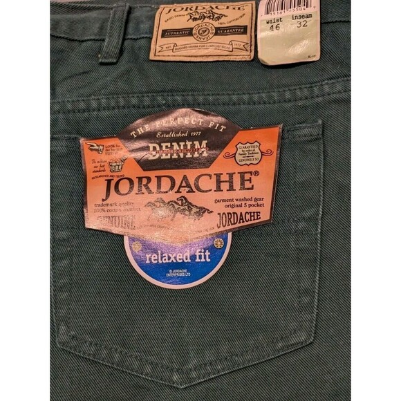 Vintage Hunter Green Jordache Relaxed Fit Denim Jeans Men's 46x32 (42x29) NWT - Picture 4 of 11